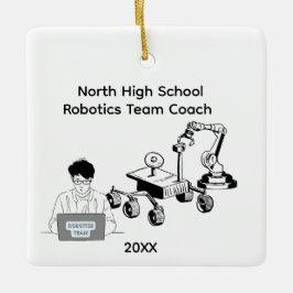 Coach van het Roboticsteam van de middelbare schoo Keramisch Ornament