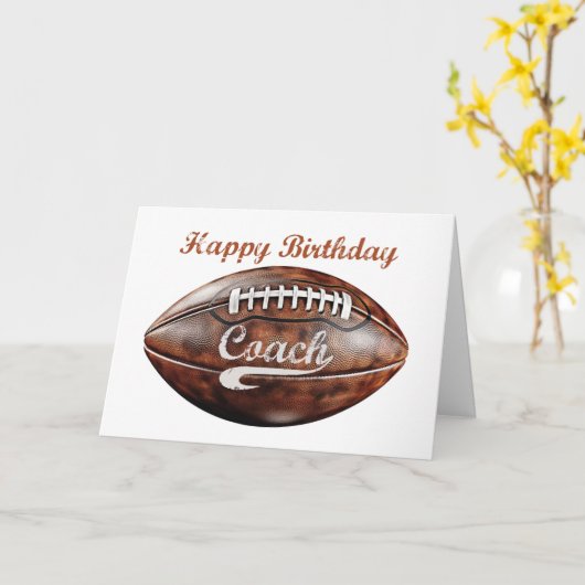 Coach Verjaardag Grunge Grote Football Sport Fan Kaart (Gele Bloem)