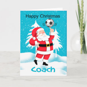Coach Voetbal / Football Kerst Wenskaart Feestdagen Kaart