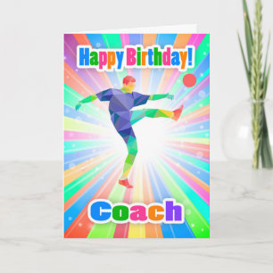 Coach, Voetbal marathday Colorful Abstract Kaart