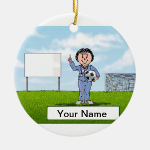 Coach, Voetbal - Vrouw Keramisch Ornament