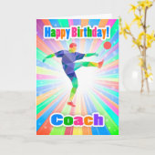 Coach, Voetballer Verjaardag Kleurrijk Abstract Kaart (Gele Bloem)