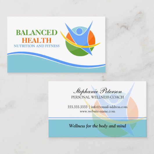 Coach voor gezondheid en voeding visitekaartje (Voorkant / Achterkant)