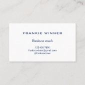 Coach voor succes marineblauw visitekaartje (Achterkant)