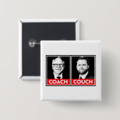 Coach vs Couch Vierkante Button 5,1 Cm (Voorkant /achterkant)