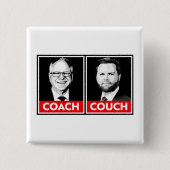 Coach vs Couch Vierkante Button 5,1 Cm (Voorkant)
