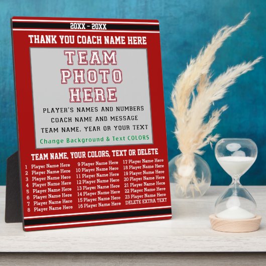 Coach-waardering geeft uw foto, tekst, kleuren fotoplaat (Zijkant)