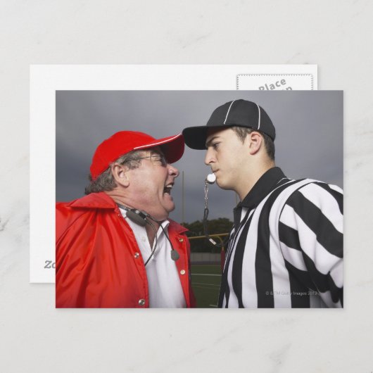 Coach Yelling bij Referee Briefkaart (Voorkant / Achterkant)