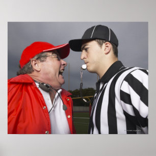 Coach Yelling bij Referee Poster