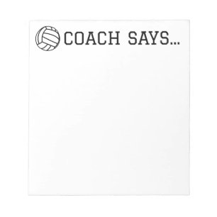 Coach zegt volleybal Notitieblok 5.5 "x 6"