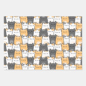 Coachella katten geel en grijs naadloos patroon inpakpapier vel (Voorkant 2)