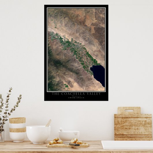 Coachella Valley California Satellite Map Poster (Keuken)