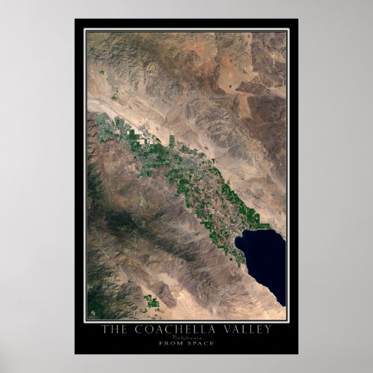 Coachella Valley California Satellite Map Poster (Voorkant)