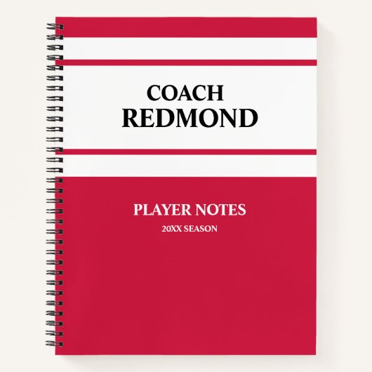 Coachen Rood en Wit Notitieboek (Voorkant)
