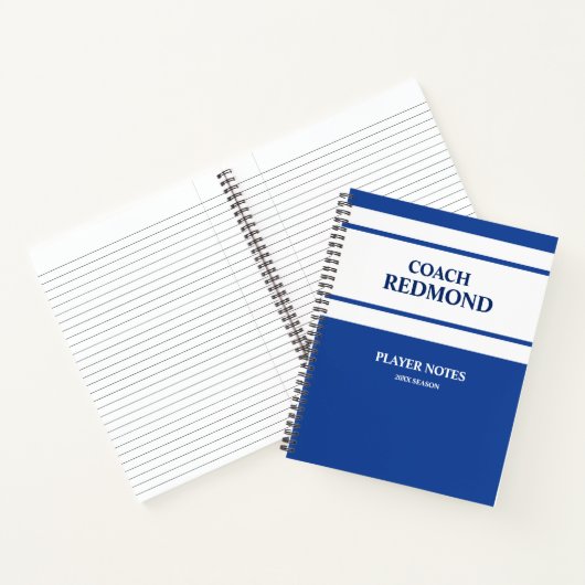 Coachen Royal Blauw en Wit Notitieboek (Binnen)