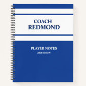 Coachen Royal Blauw en Wit Notitieboek (Voorkant)