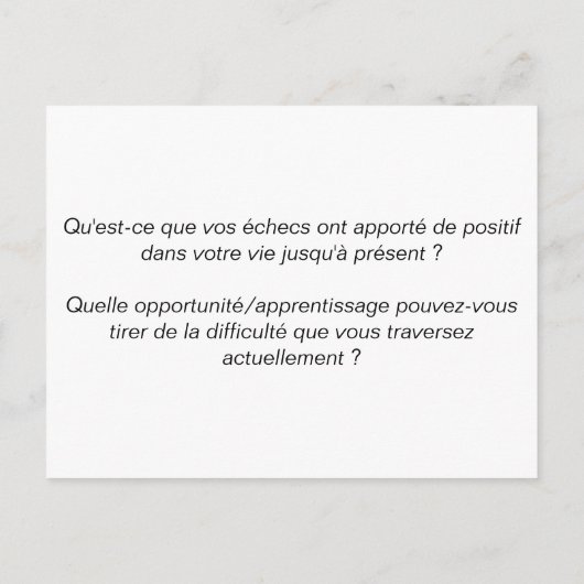 Coaching-kaart "Beperk uw problemen" Briefkaart (Achterkant)