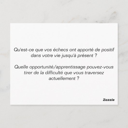 Coaching-kaart "Beperk uw problemen" Briefkaart (Achterkant)