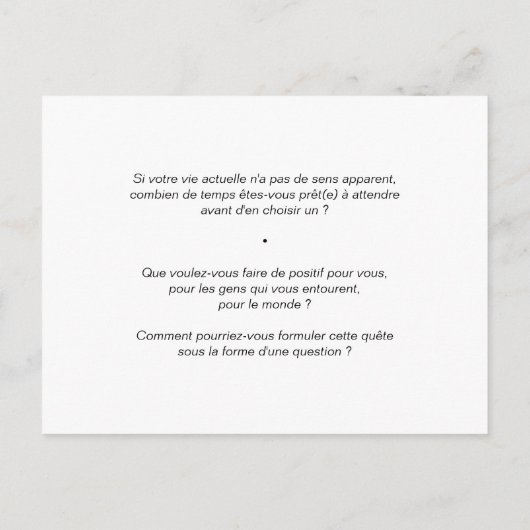 Coaching-kaart "Impact of Life" Briefkaart (Achterkant)