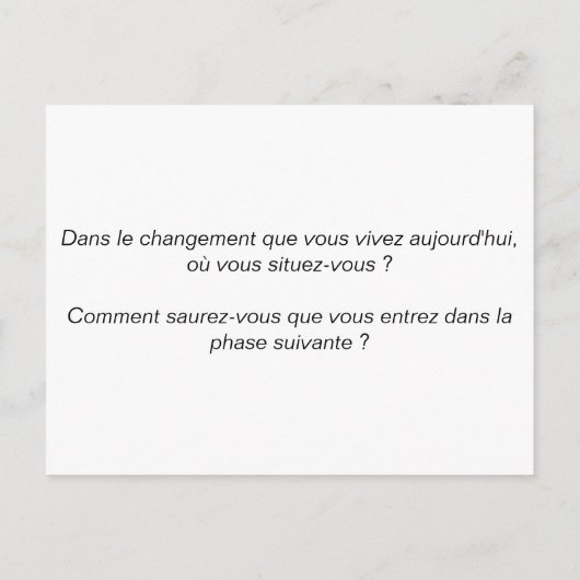 Coaching-kaart "Stap van verandering" Briefkaart (Achterkant)