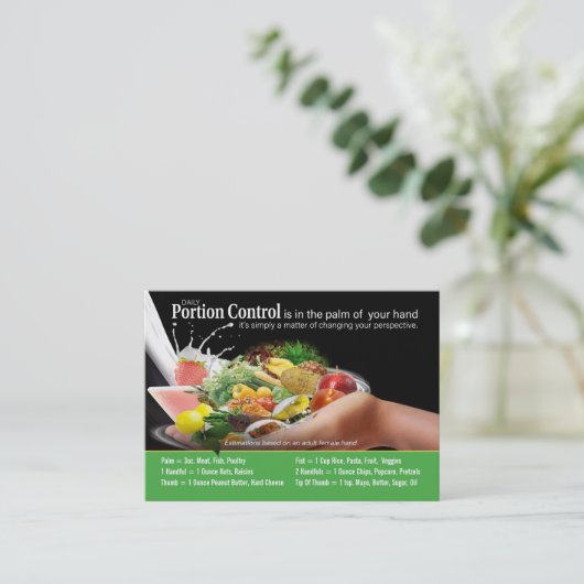 Coaching Portion Control Visitekaartjes (Staand voorkant)
