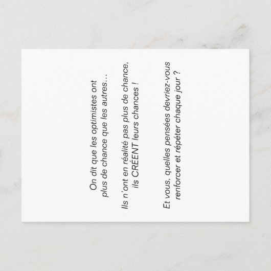 Coachingkaart "Creatief denken" Briefkaart (Achterkant)