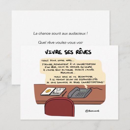 Coachingkaart "Drink z'n dromen" Briefkaart (Voorkant / Achterkant)