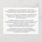 Coachingkaart "Elk seizoen zijn energie" Briefkaart (Achterkant)