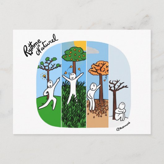 Coachingkaart "Elk seizoen zijn energie" Briefkaart (Voorkant)