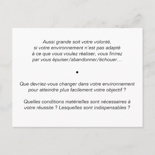 Coachingkaart: Environment -vs- Volonté Briefkaart (Achterkant)