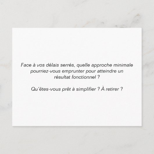 Coachingkaart "Tijd optimaliseren" Briefkaart (Achterkant)