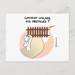 Coaching's kaart: "Hackez uw obstakels!" Briefkaart