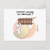 Coaching's kaart: "Hackez uw obstakels!" Briefkaart (Voorkant)