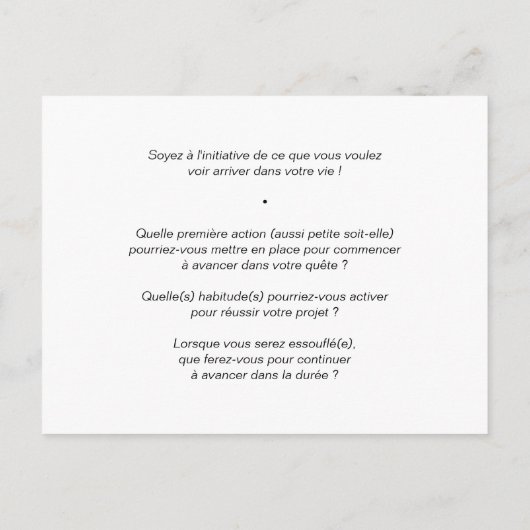 Coaching's kaart "Wat is uw eerste stap?" (Achterkant)