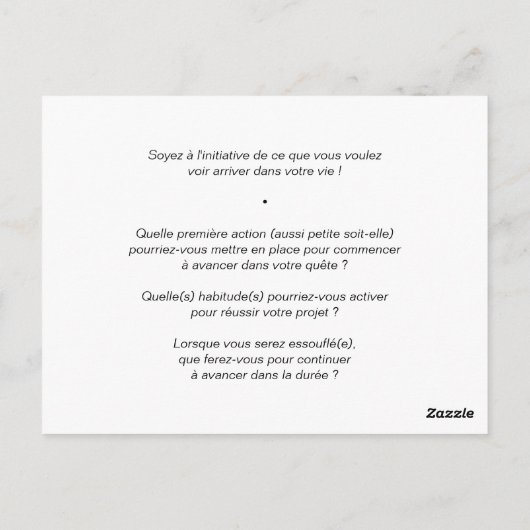 Coaching's kaart "Wat is uw eerste stap?" (Achterkant)