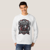 Coach's Code Metallic Fitnessembleem Logoontwerp T-shirt (Voorkant volledig)