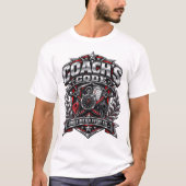 Coach's Code Metallic Fitnessembleem Logoontwerp T-shirt (Voorkant)