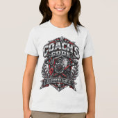 Coach's Code Metallic Fitnessembleem Logoontwerp Tri-Blend Shirt (Voorkant)