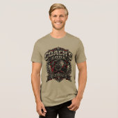 Coach's Code Metallic Fitnessembleem Logoontwerp Tri-Blend Shirt (Voorkant volledig)