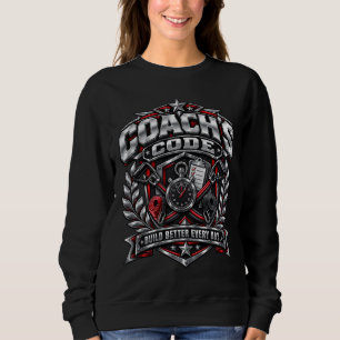 Coach's Code Metallic Fitnessembleem Logoontwerp Trui