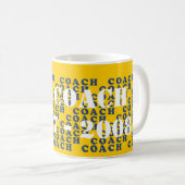 Coach's Mok - Blauwe letters veranderbare achtergr (Voorkant rechts)