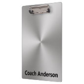 Coach's Name Silver Brushed Metal Look Klembord (Links)