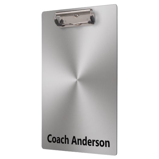 Coach's Name Silver Brushed Metal Look Klembord (Links)