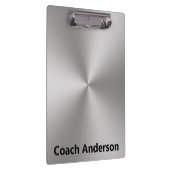 Coach's Name Silver Brushed Metal Look Klembord (Rechts)