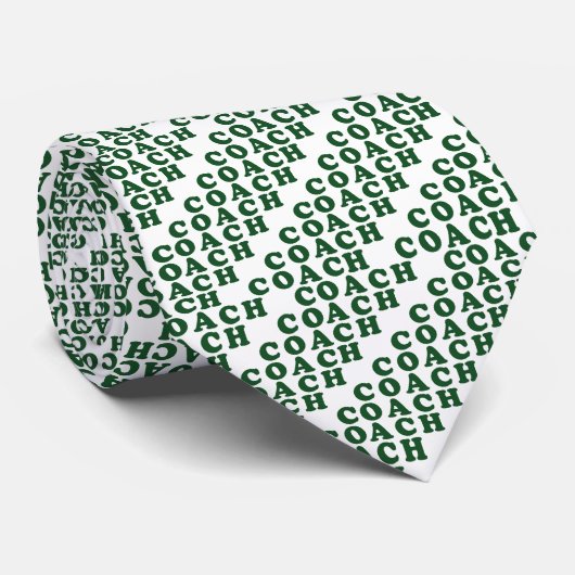 Coach's Stropdas Green Letters Choice of Backgroun (Opgerold)