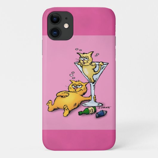 Coackails & Kittens roze Cartoon Case-Mate iPhone Case (Achterkant)