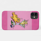 Coackails & Kittens roze Cartoon Case-Mate iPhone Case (Achterkant (horizontaal))