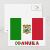 Coahuila Unofficiale vlag Briefkaart (Voorkant / Achterkant)