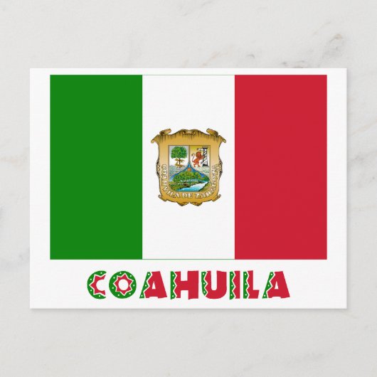 Coahuila Unofficiale vlag Briefkaart (Voorkant)