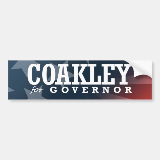 COAKLEY FOR GOVERNOR 2014 BUMPERSTICKER (Voorkant)